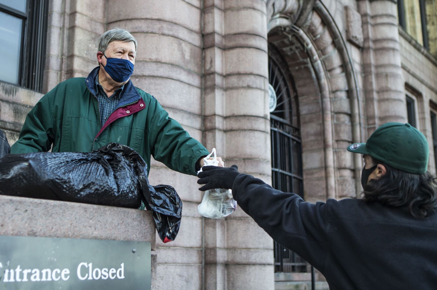 PPE and other resources distributed to the homeless at City Hall